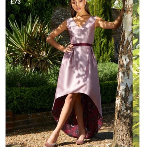 Elegant Mauve High-Low Dress - Picture 1 of 5
